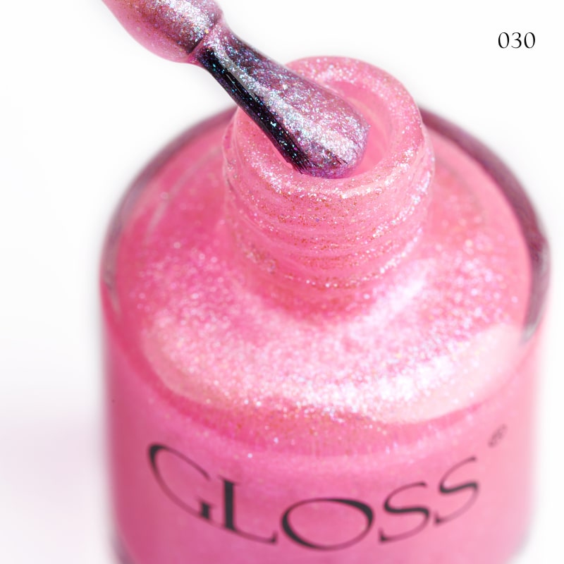 Lacquer Nail Polish GLOSS 030 (pink with shimmer), 11 ml